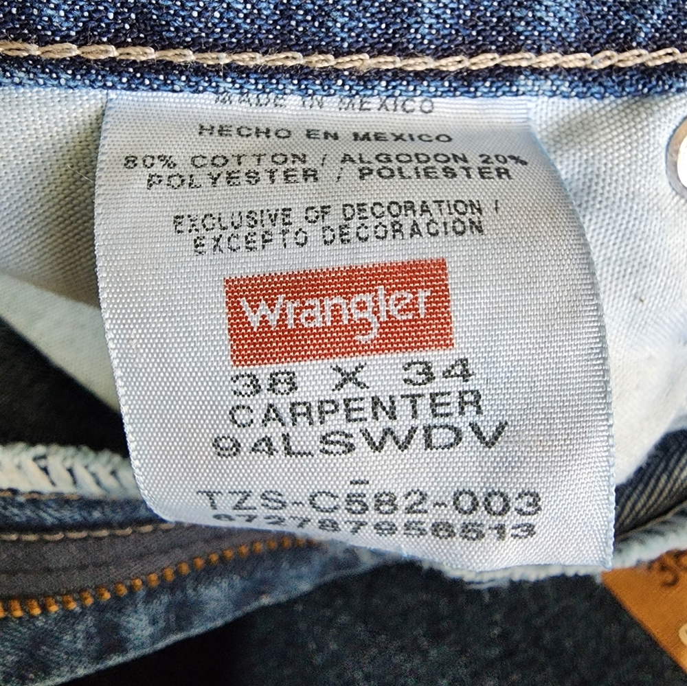 Wrangler carpenter jeans 38x34